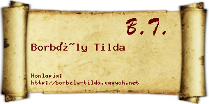 Borbély Tilda névjegykártya